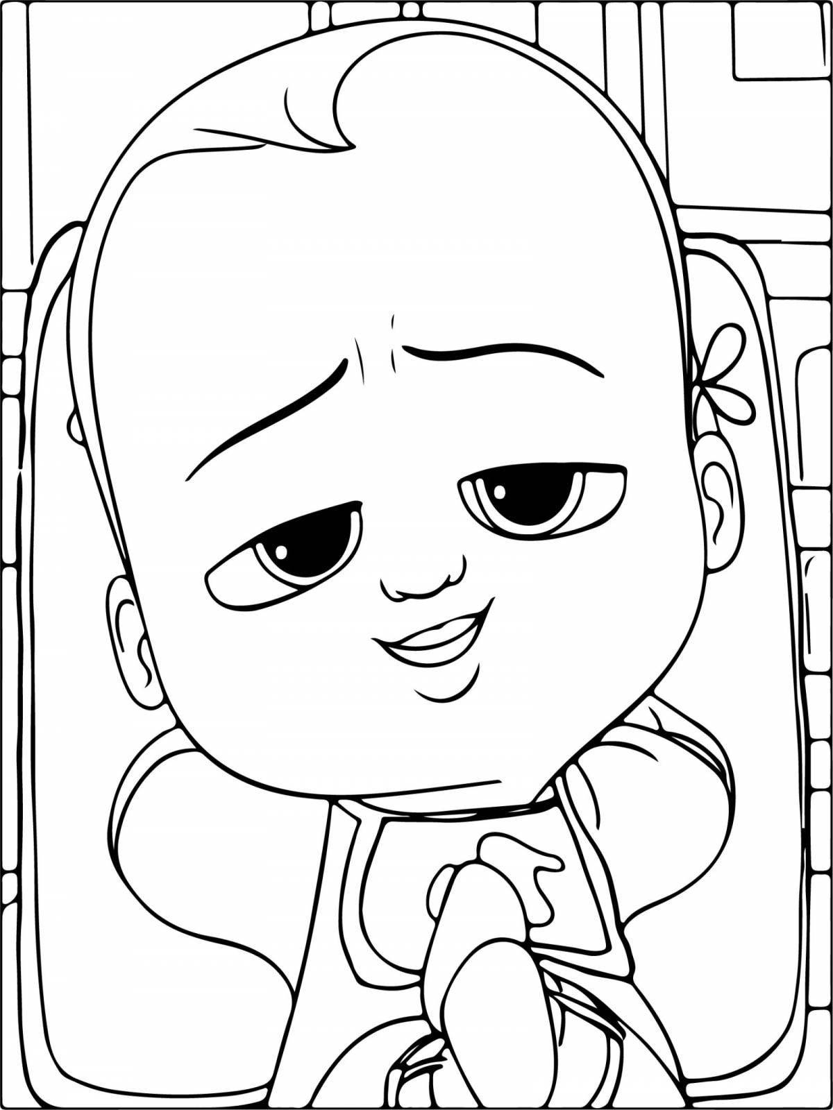 Animated baby boss coloring page