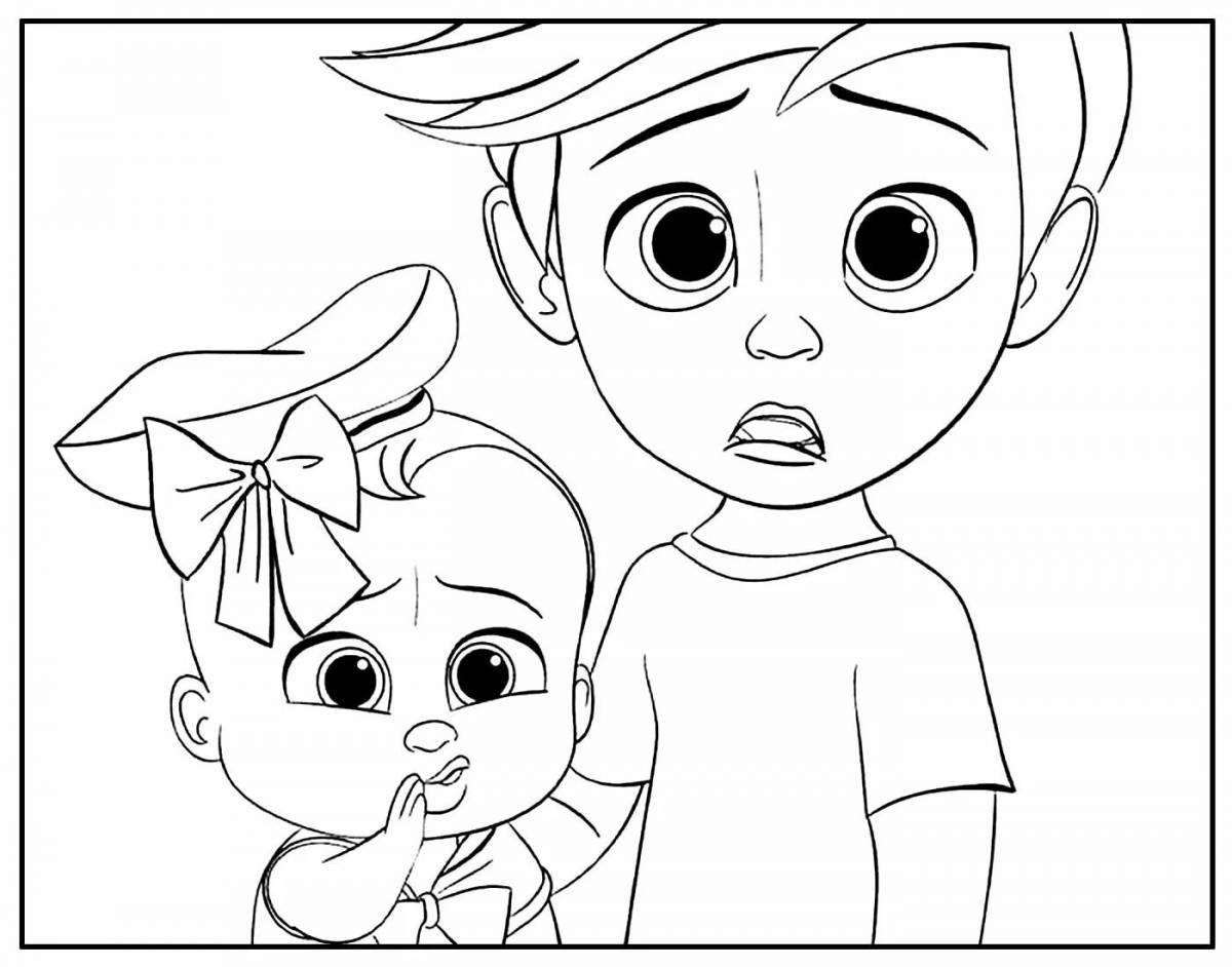 Rough baby boss coloring page