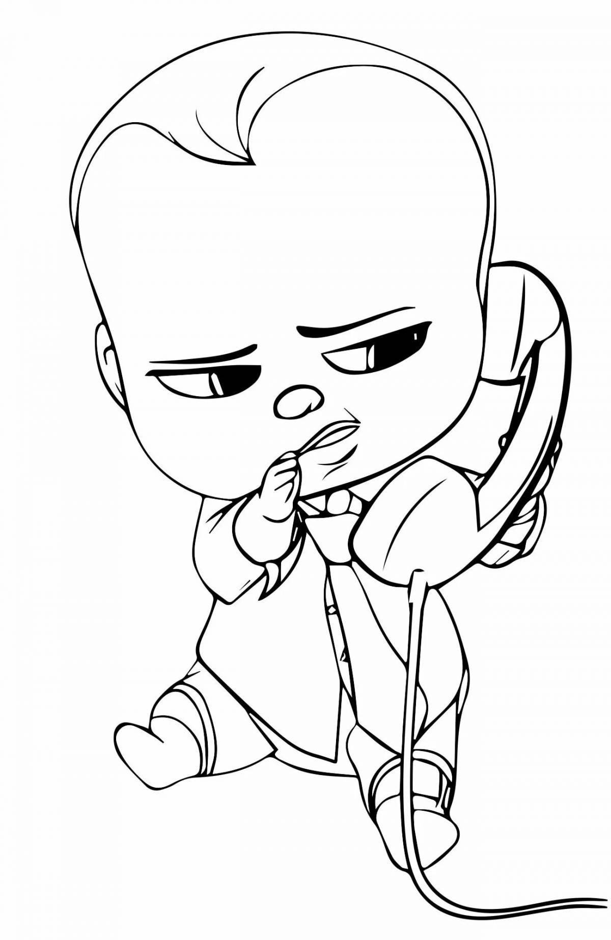Coloring cute baby boss