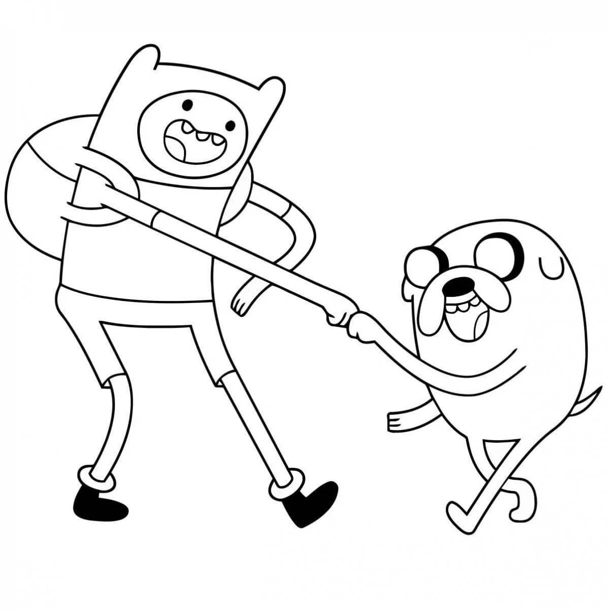 Fin and Jake's colorful adventure time