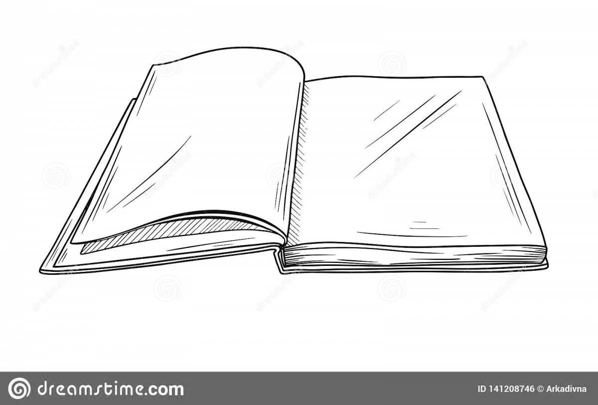 Shiny open book coloring page