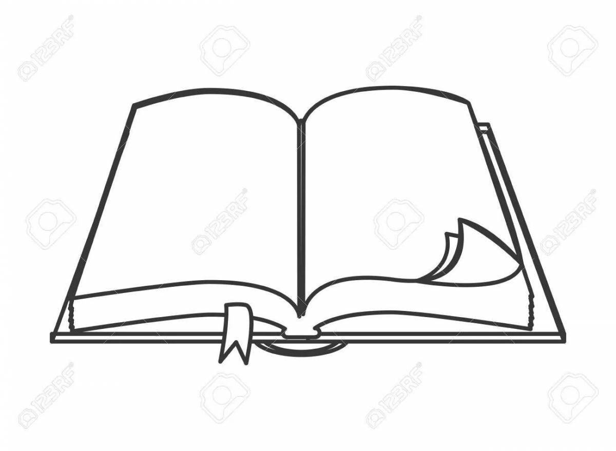 Animated open book coloring page