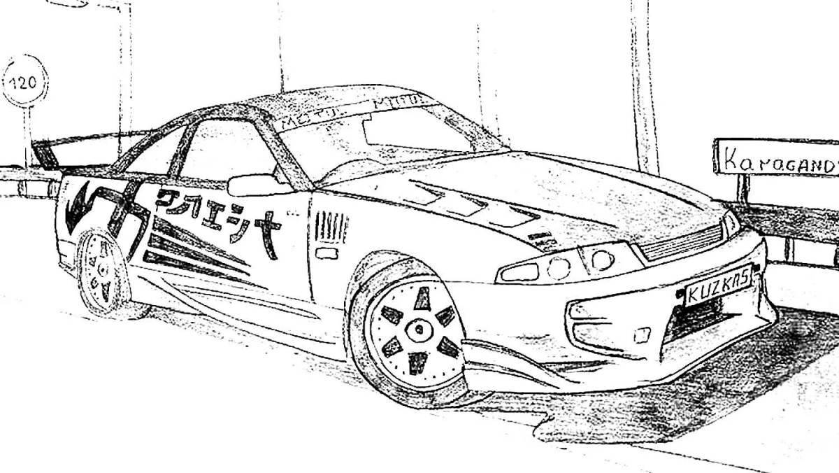 Photo Luxurious nissan skyline from fast and furious 2