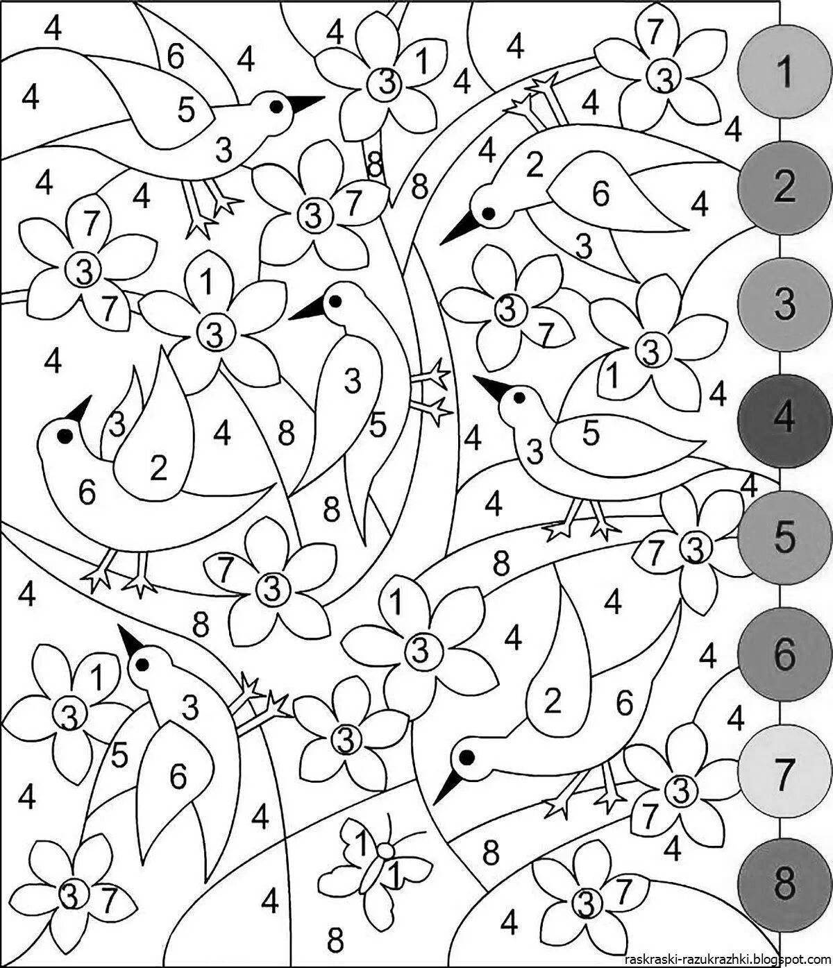 Whimsical coloring game for girls 6-7 years old