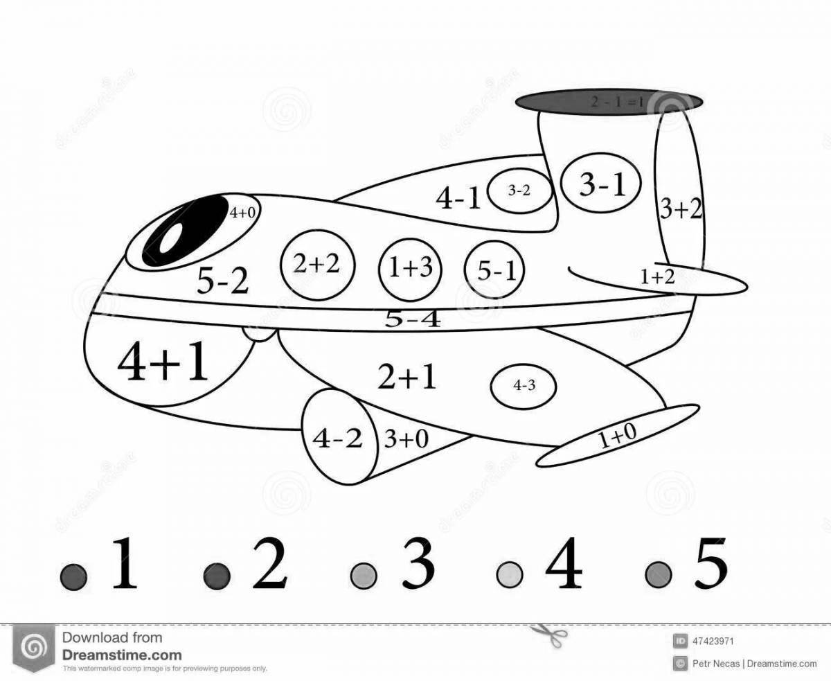 Unique math coloring book for grade 1