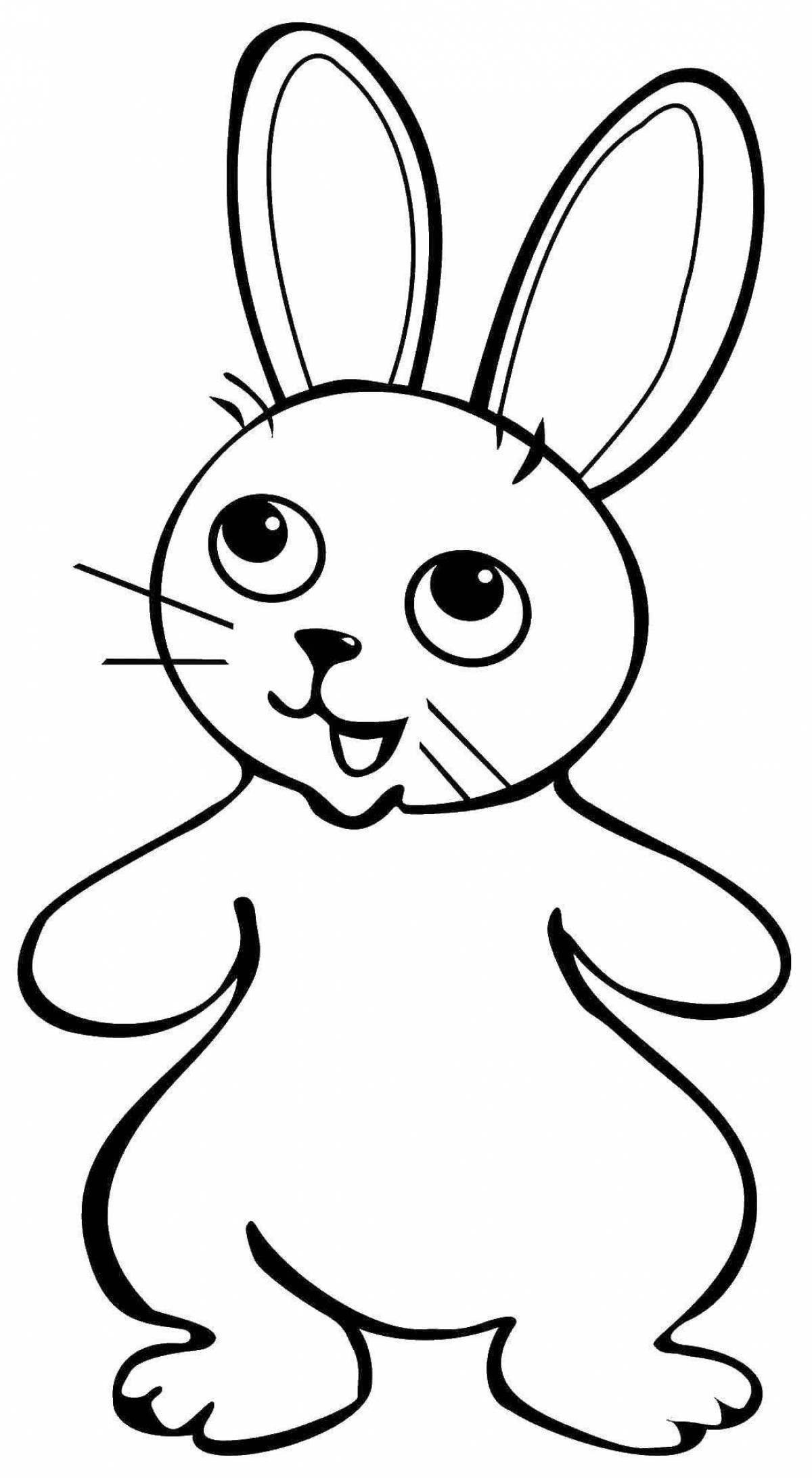 Буйный кролик-раскраска с морковью