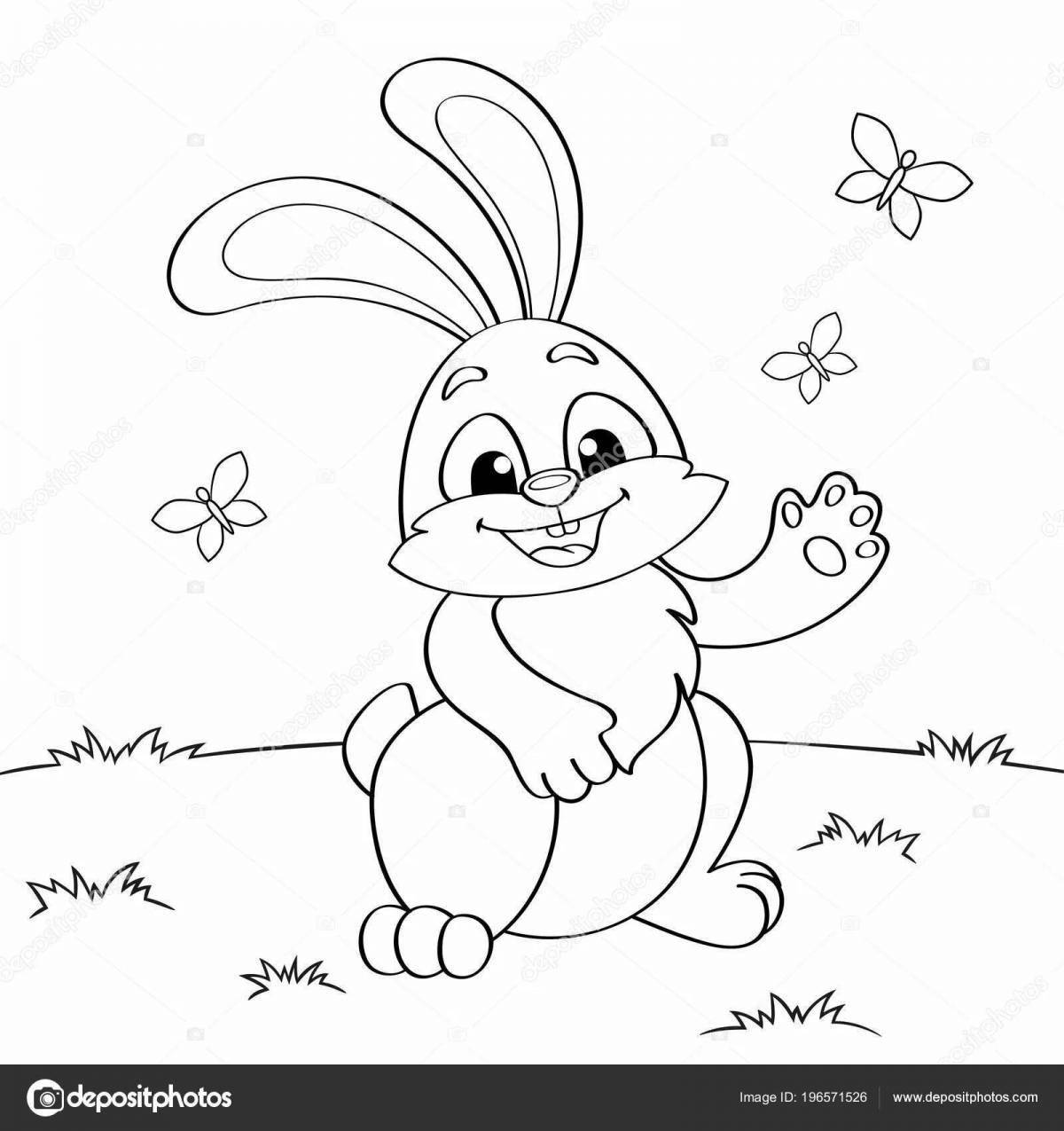 Vivacious coloring page bunny with carrots