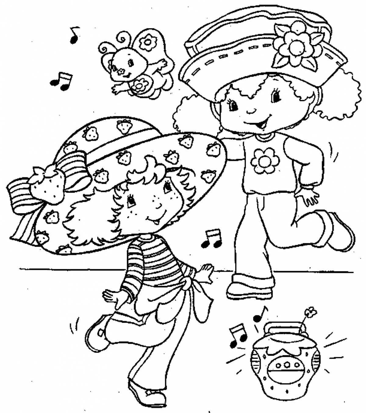 Loving friendship coloring page