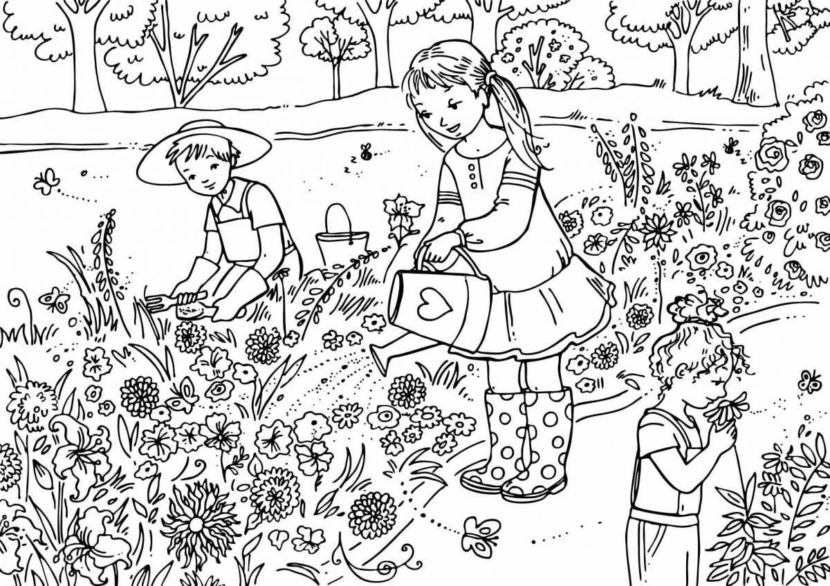 Violent nature coloring pages for children 7-8 years old