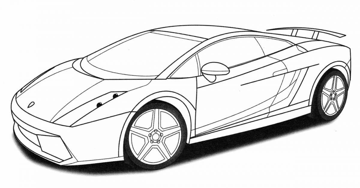 Exquisite lamborghini car coloring book for boys