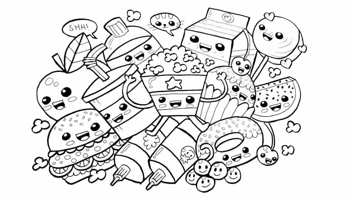 Pretty coloring page for girls 10 years cute food