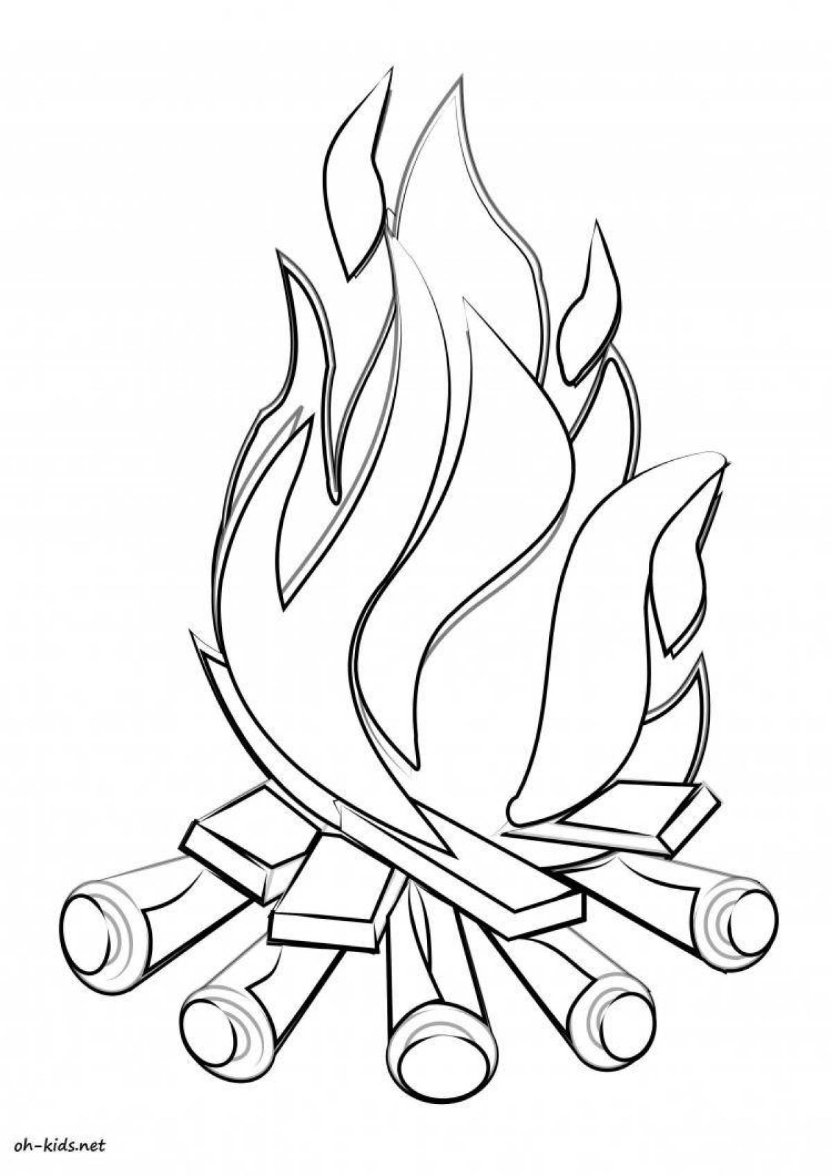 Brightly colored May 9 eternal flame coloring page
