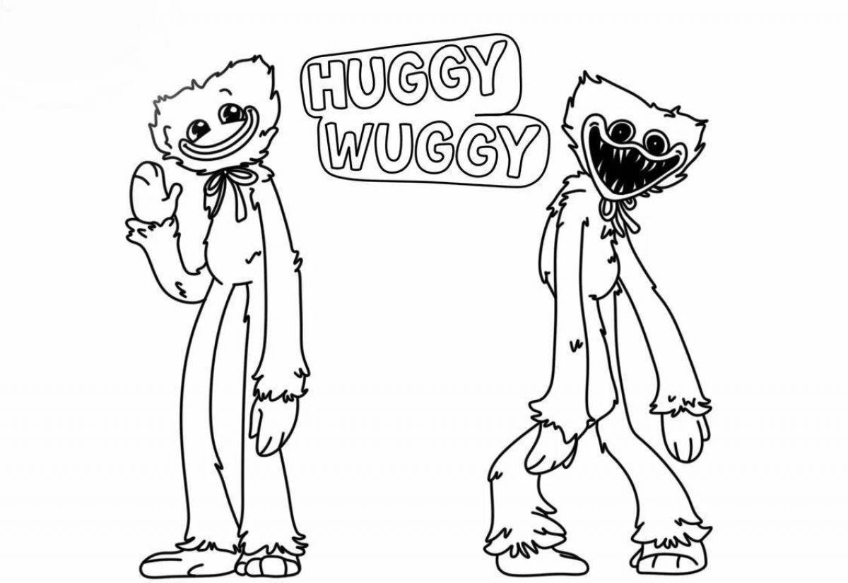 Красочная страница-раскраска huggy waggie