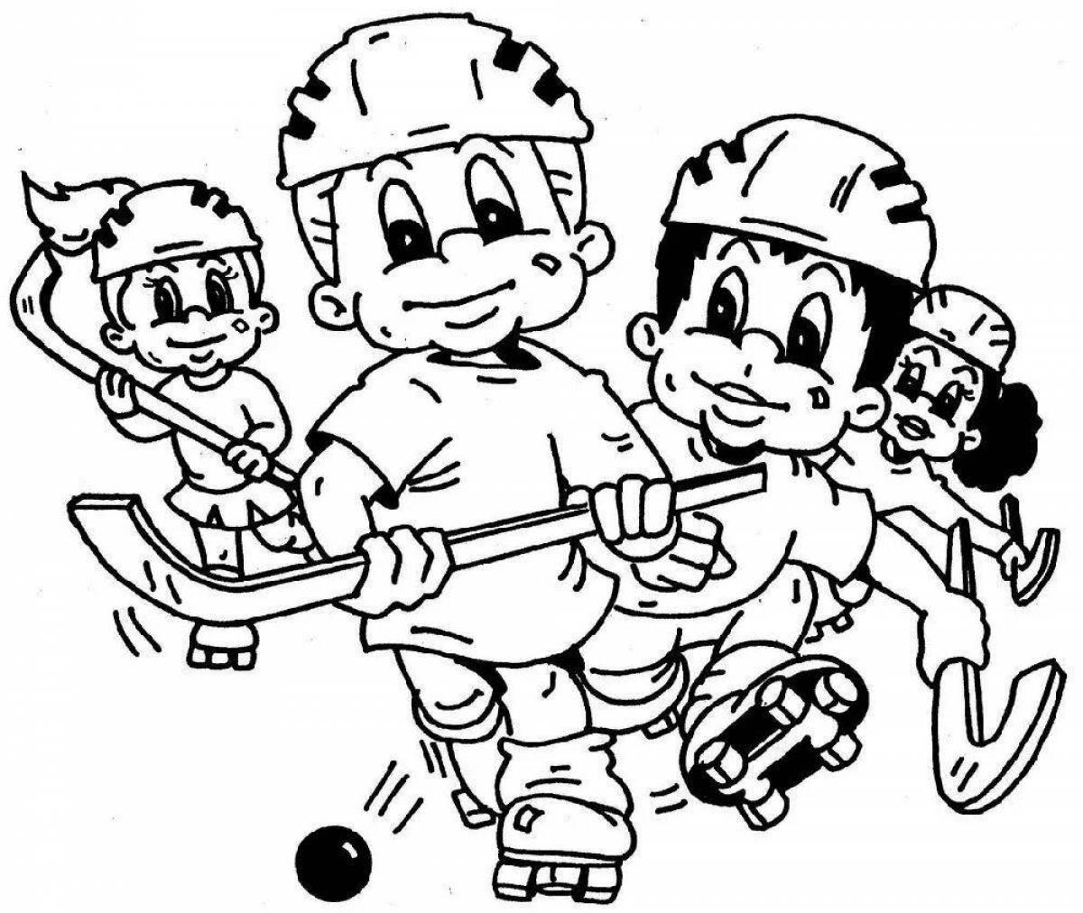 Fun sports coloring book for kids