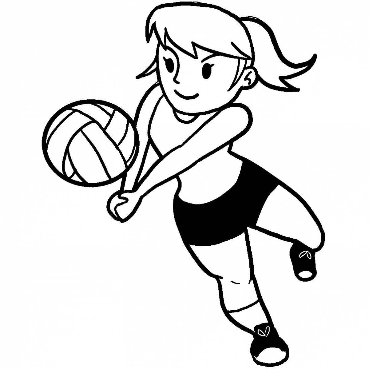 Animated coloring book athletes of different sports for children