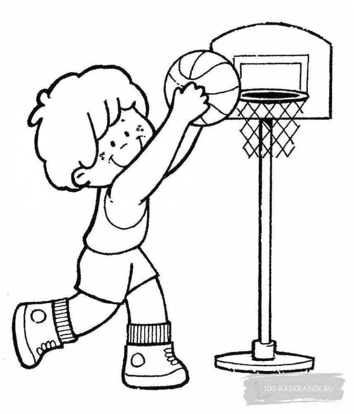 Colorful coloring book athletes of various sports for children