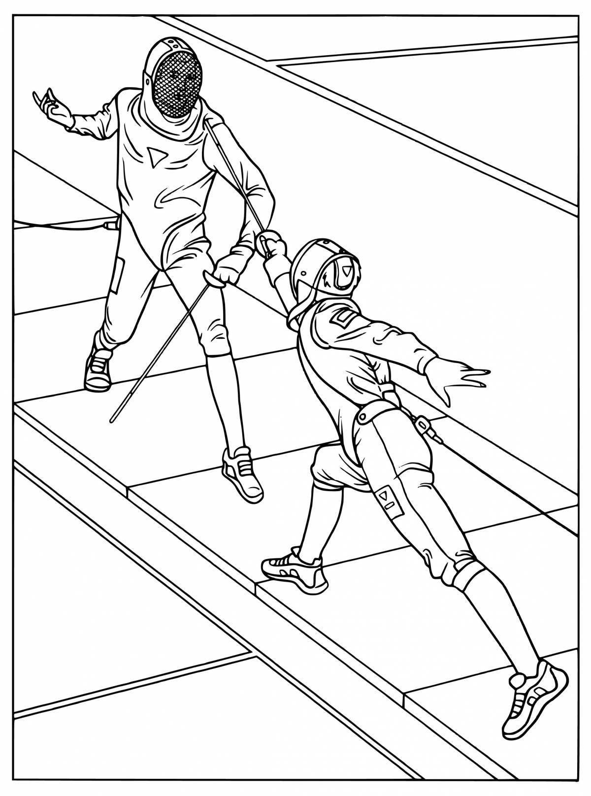 Bright coloring of athletes of various sports for children