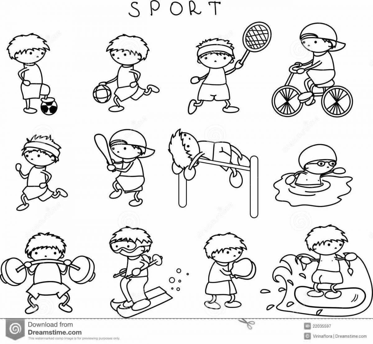Athletes of different sports for children #11