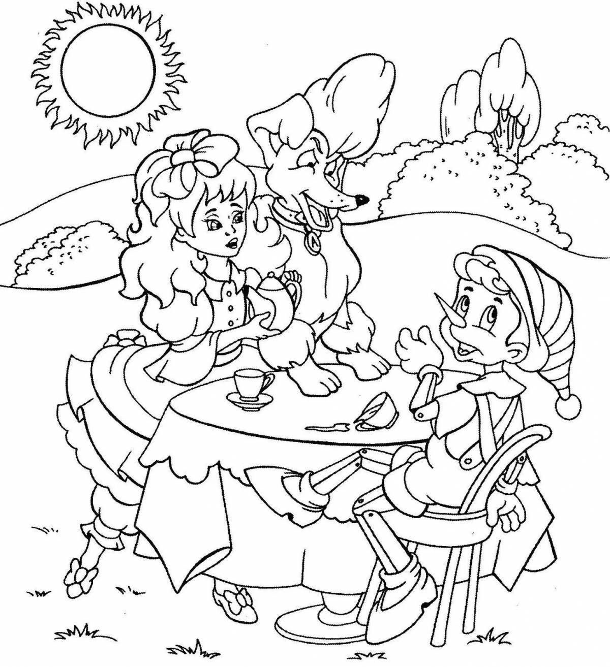 Charming pinocchio coloring book