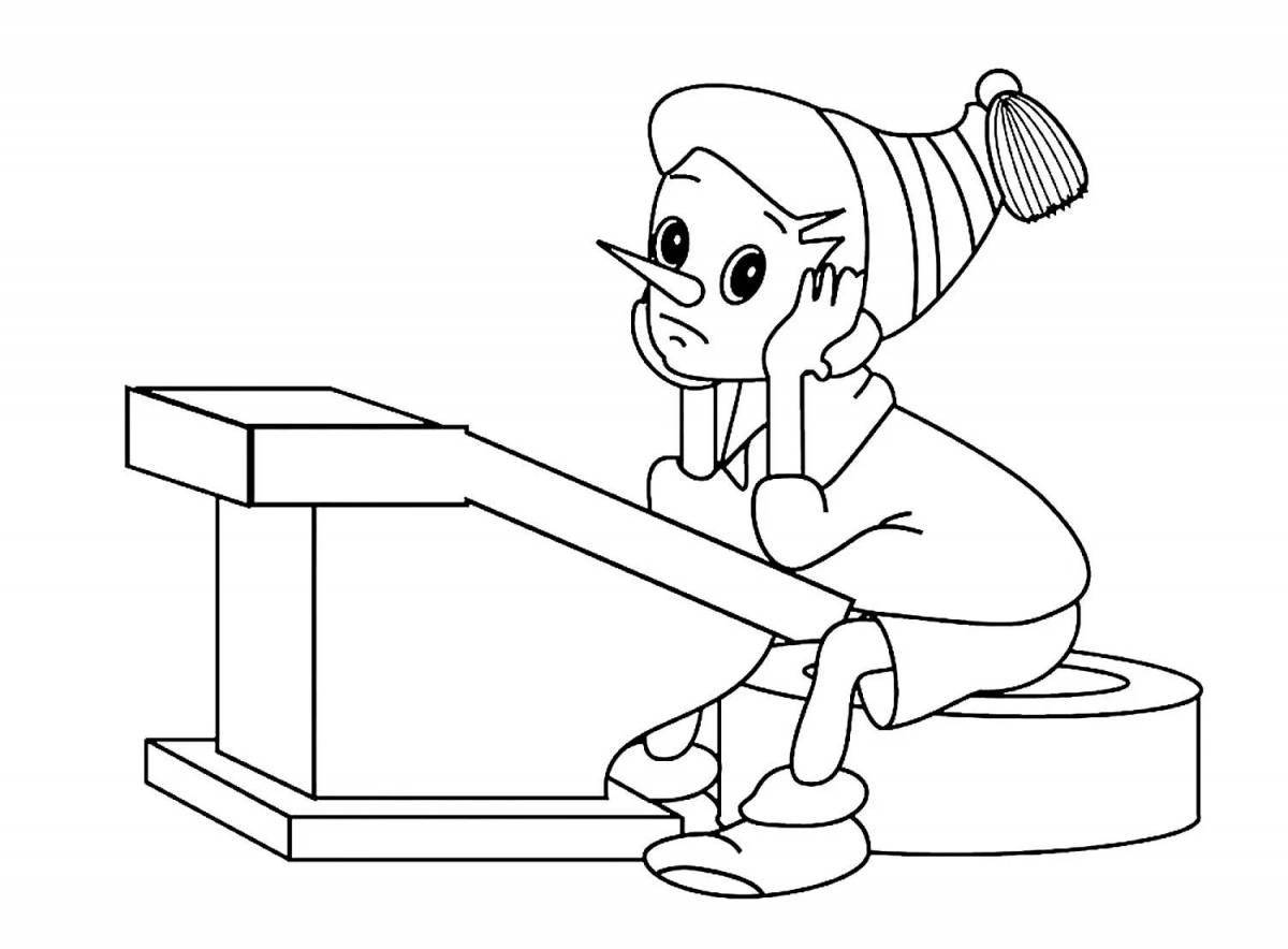 Animated pinocchio coloring book