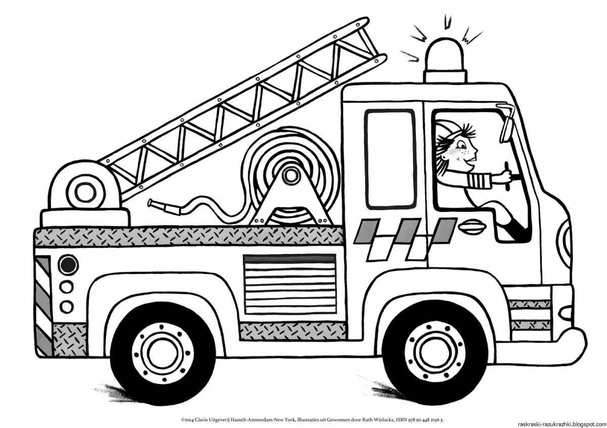 Exciting special vehicle coloring book for 6-7 year olds