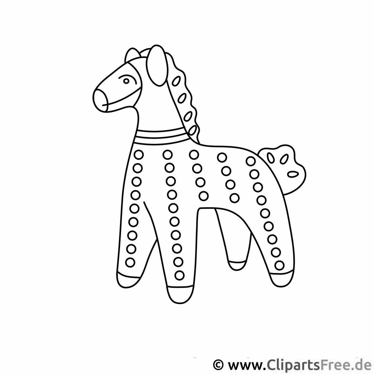 Раскраска славная филимоновская лошадь