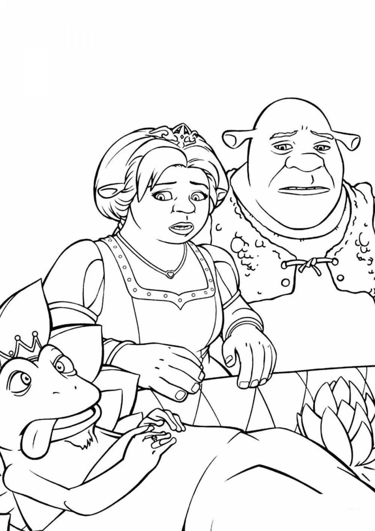 Shrek glitter coloring book