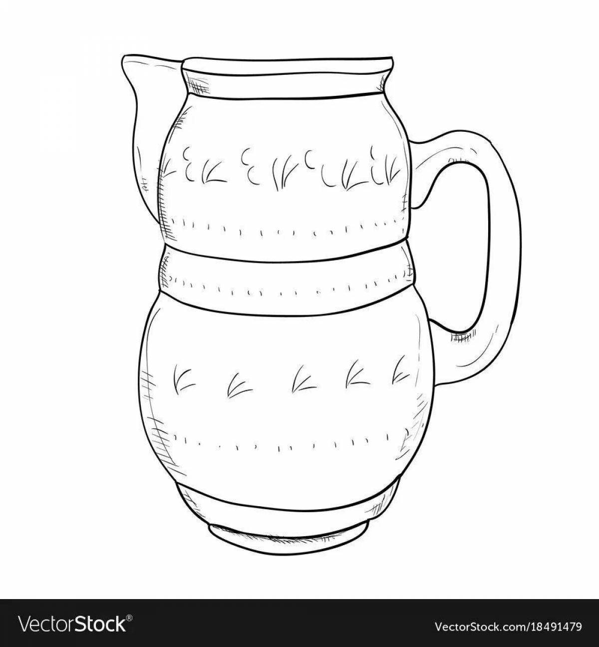 Attractive jug coloring for kindergarten