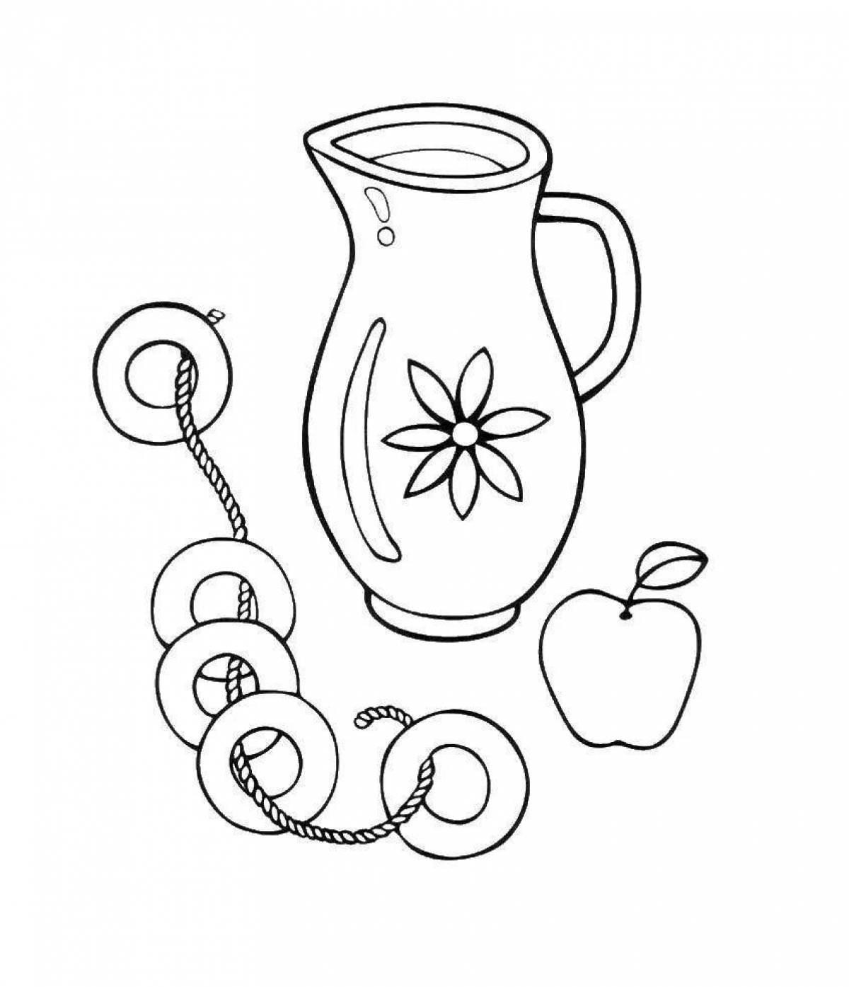 Charming jar drawing page for kindergarten
