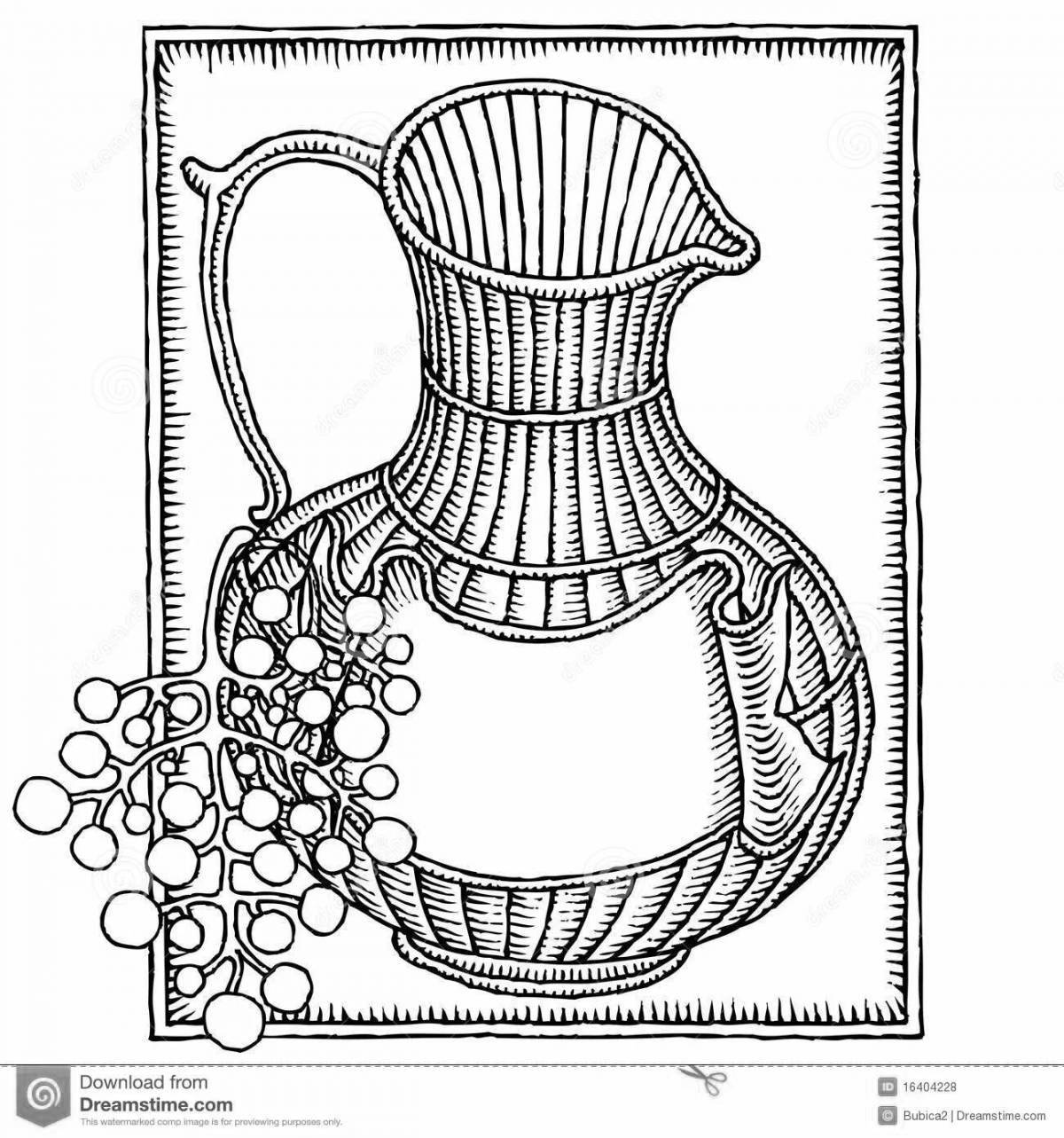 Jolly jug coloring for kindergarten