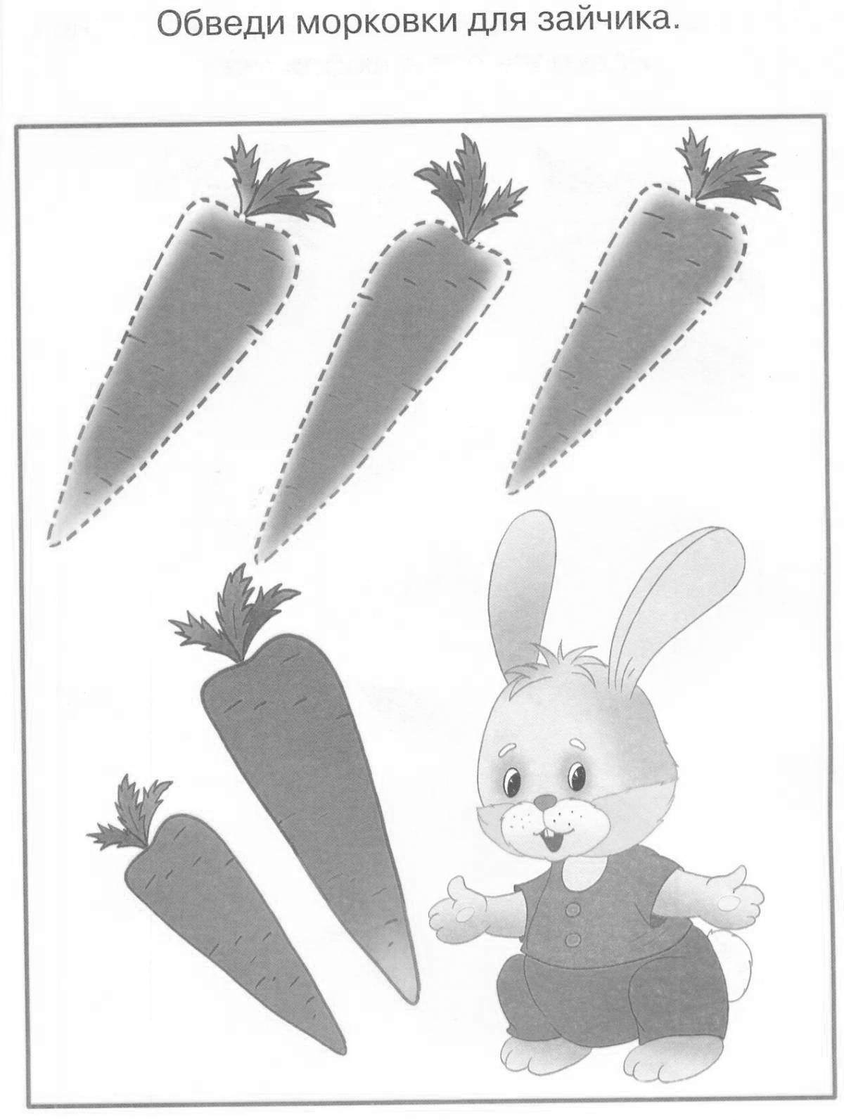 Привлекательная морковная раскраска для bunny 2 junior group