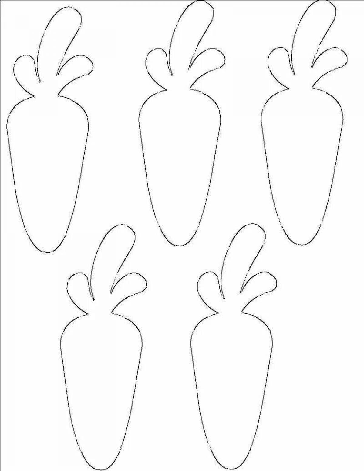 Страница раскраски bold carrot для bunny 2 junior group