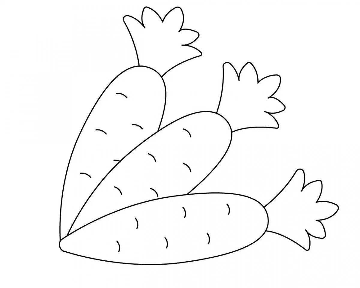 Carrot coloring page for bunny 2 junior group