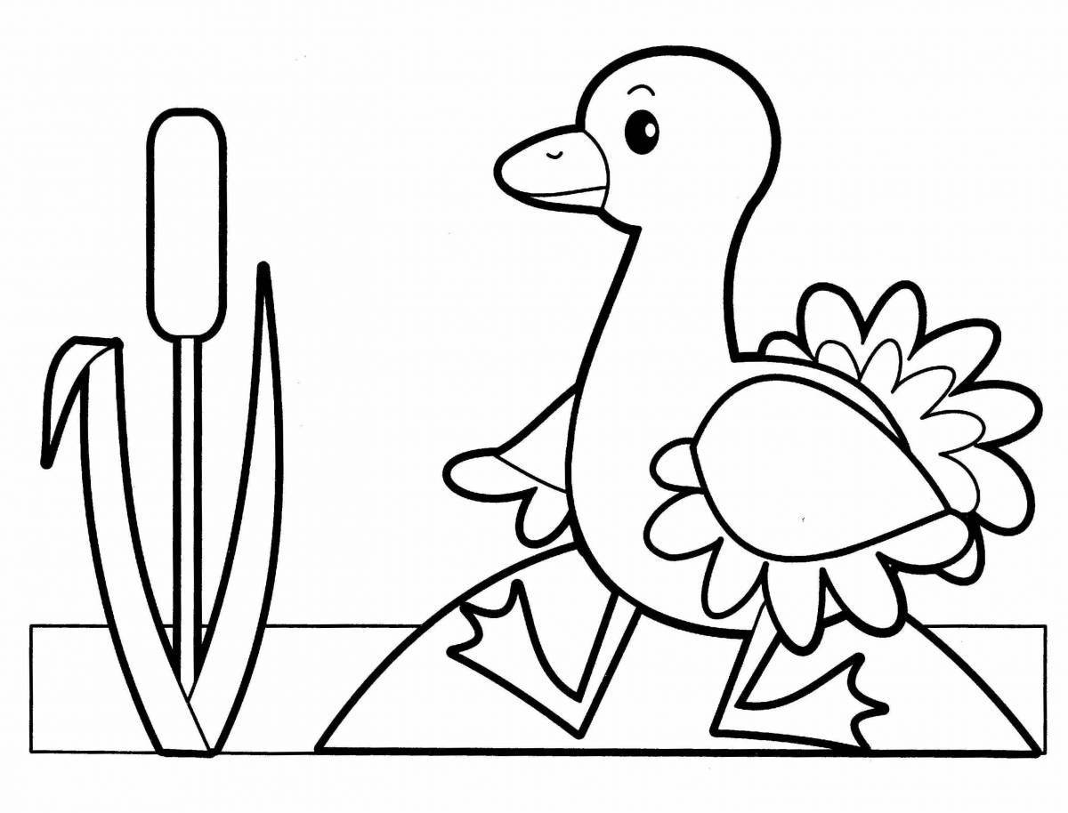 Duck coloring pages for 3-4 year olds