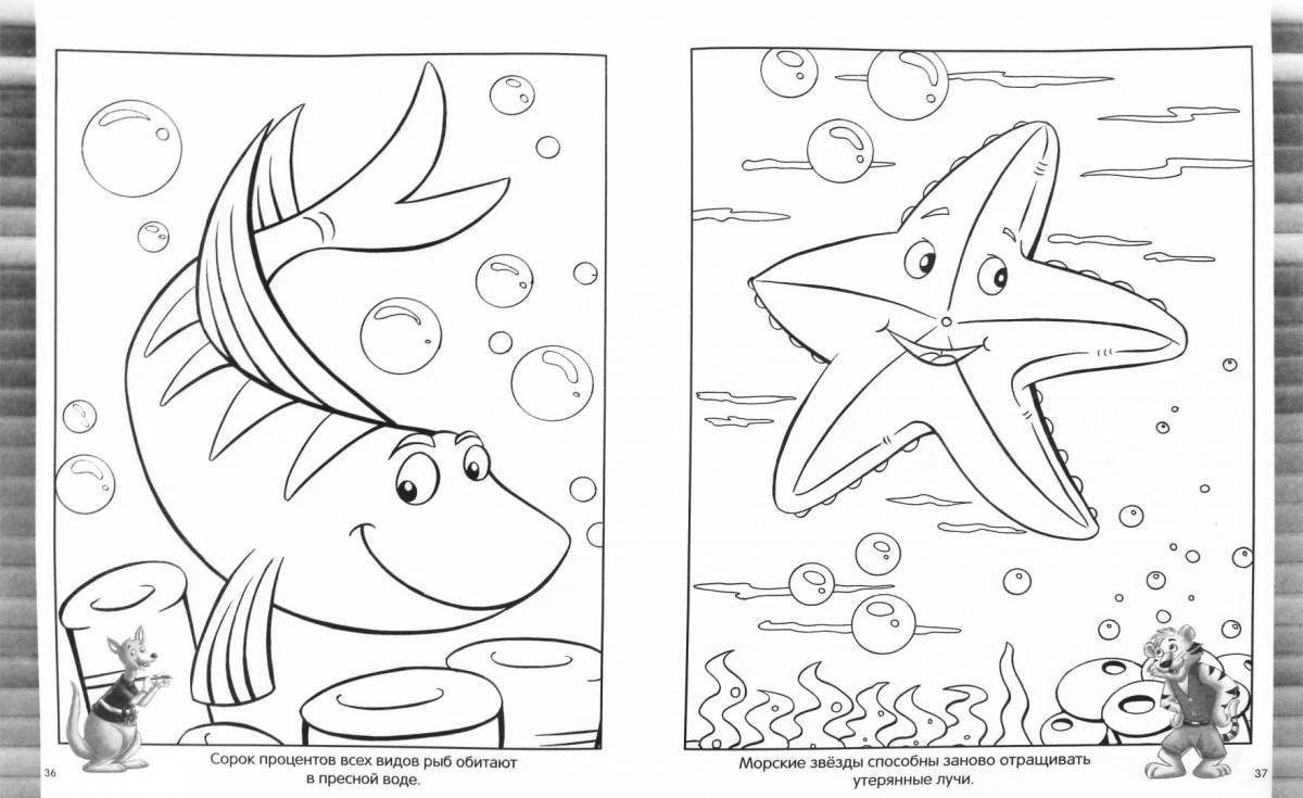 Amazing coloring pages inhabitants of the seas and oceans for children