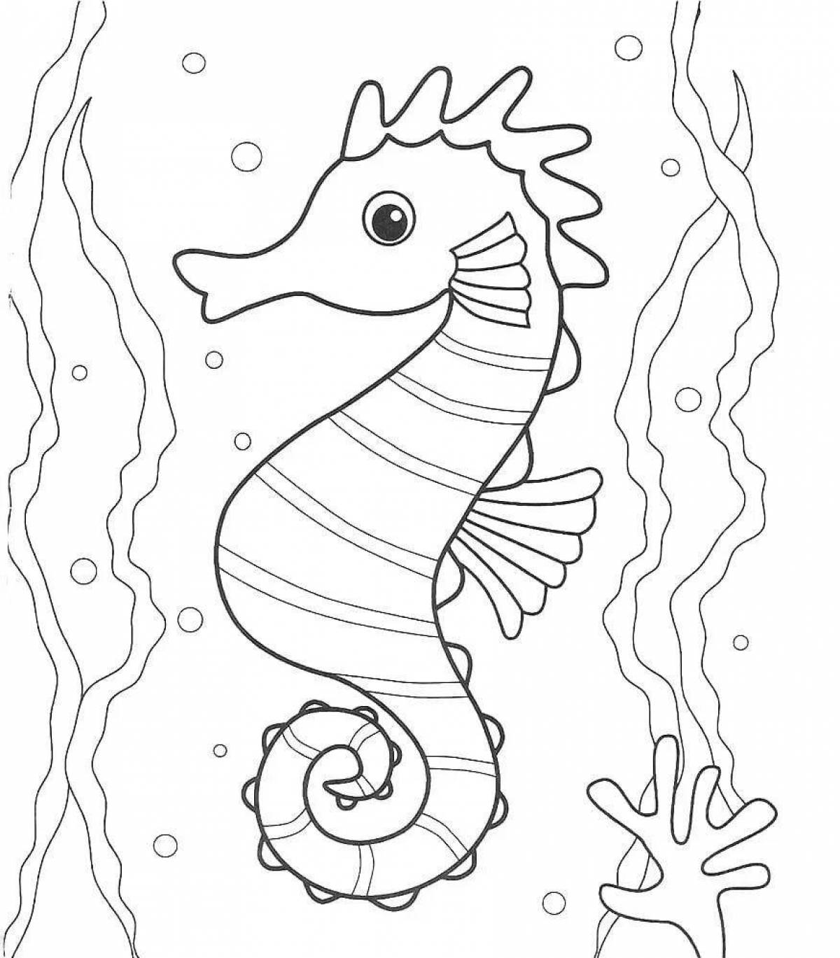 Fun coloring pages inhabitants of the seas and oceans for children