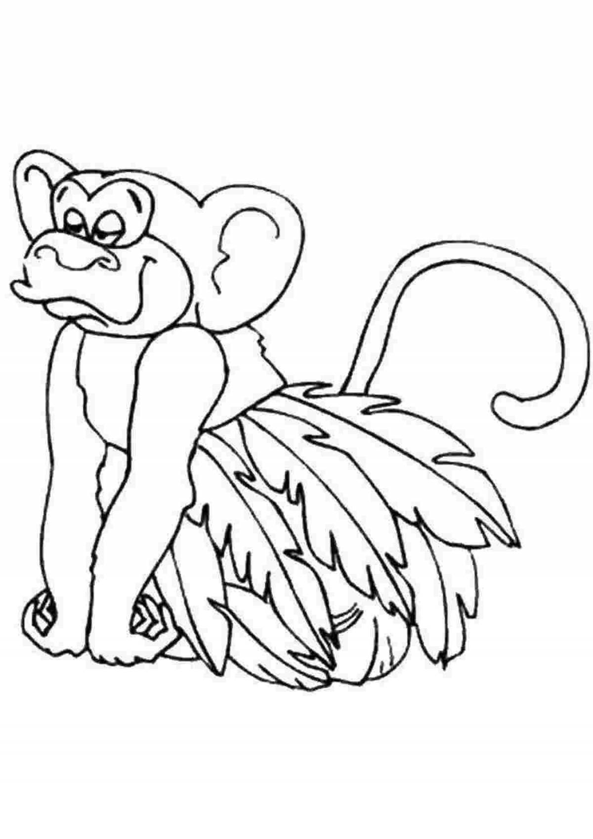 Раскраска обезьянка для детей 5-6 лет