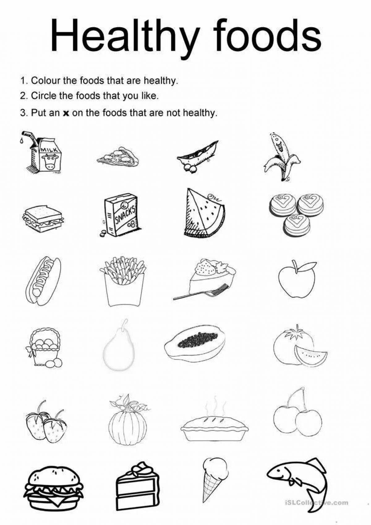 Healthy unhealthy food Worksheets