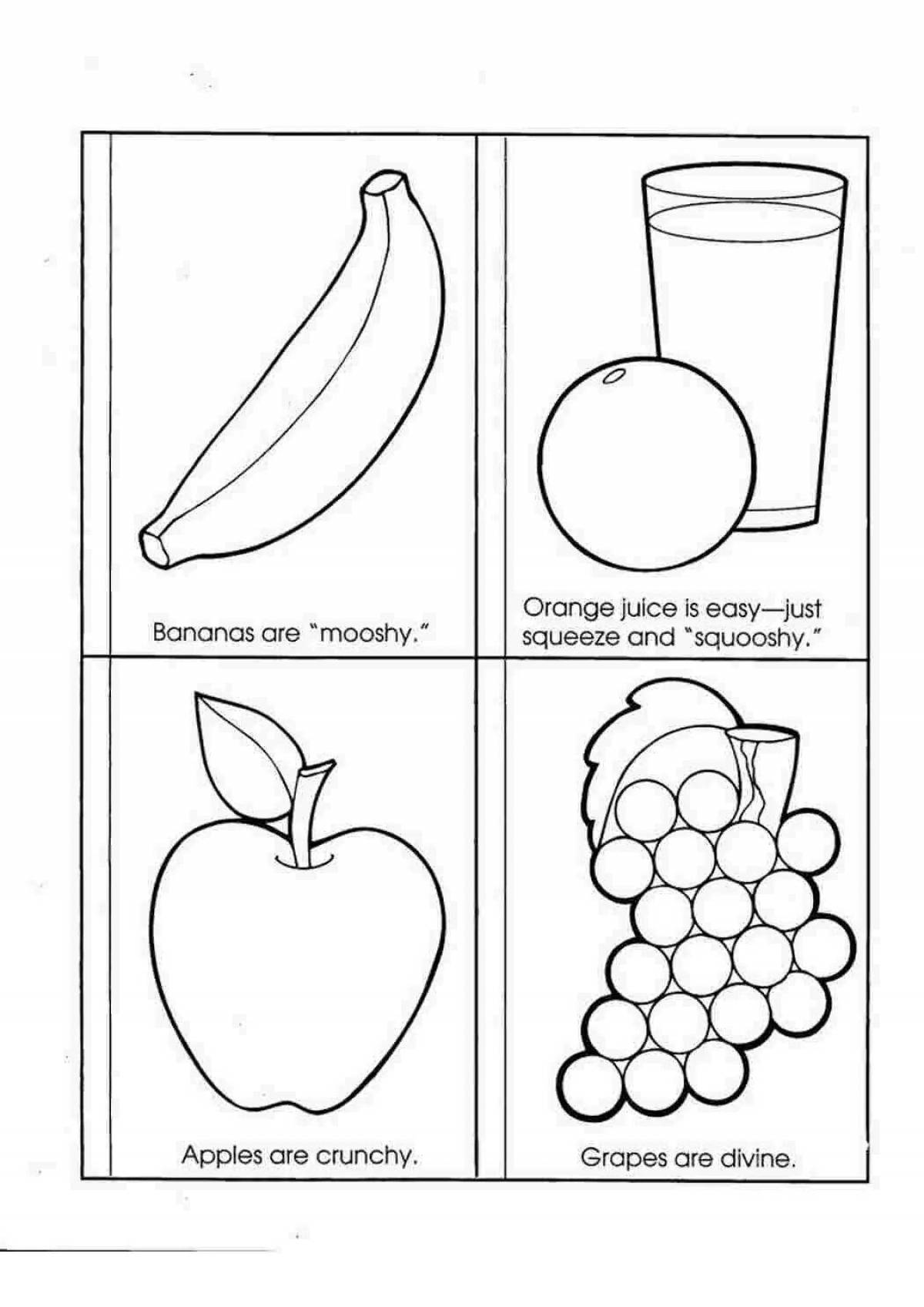 Еда и напитки на английском языке с переводом картинки для детей раскраски