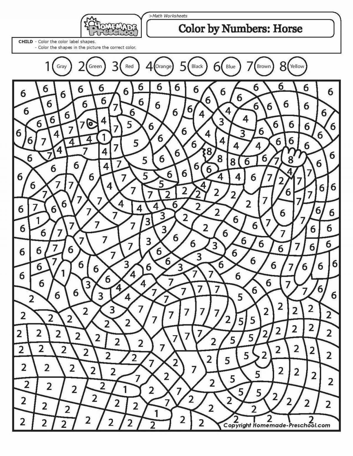 A fun coloring game with cells and numbers
