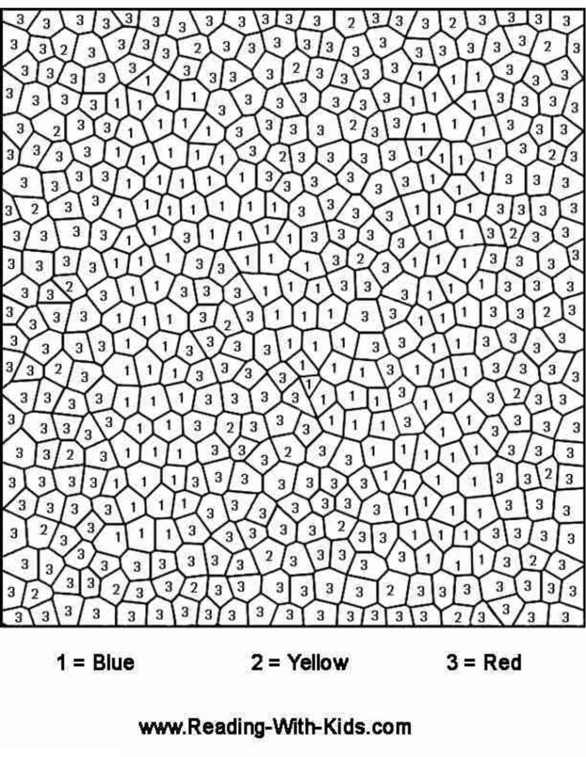Bright coloring game by cells and numbers