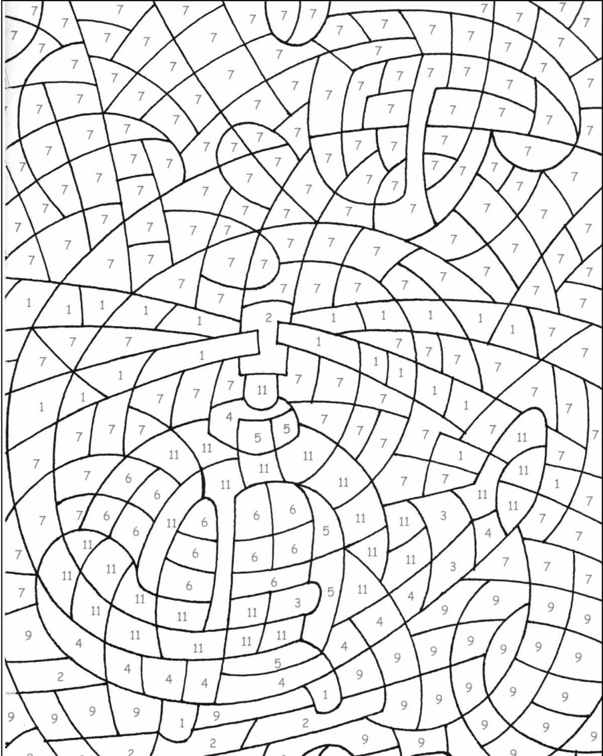 Creative coloring game by cells and numbers