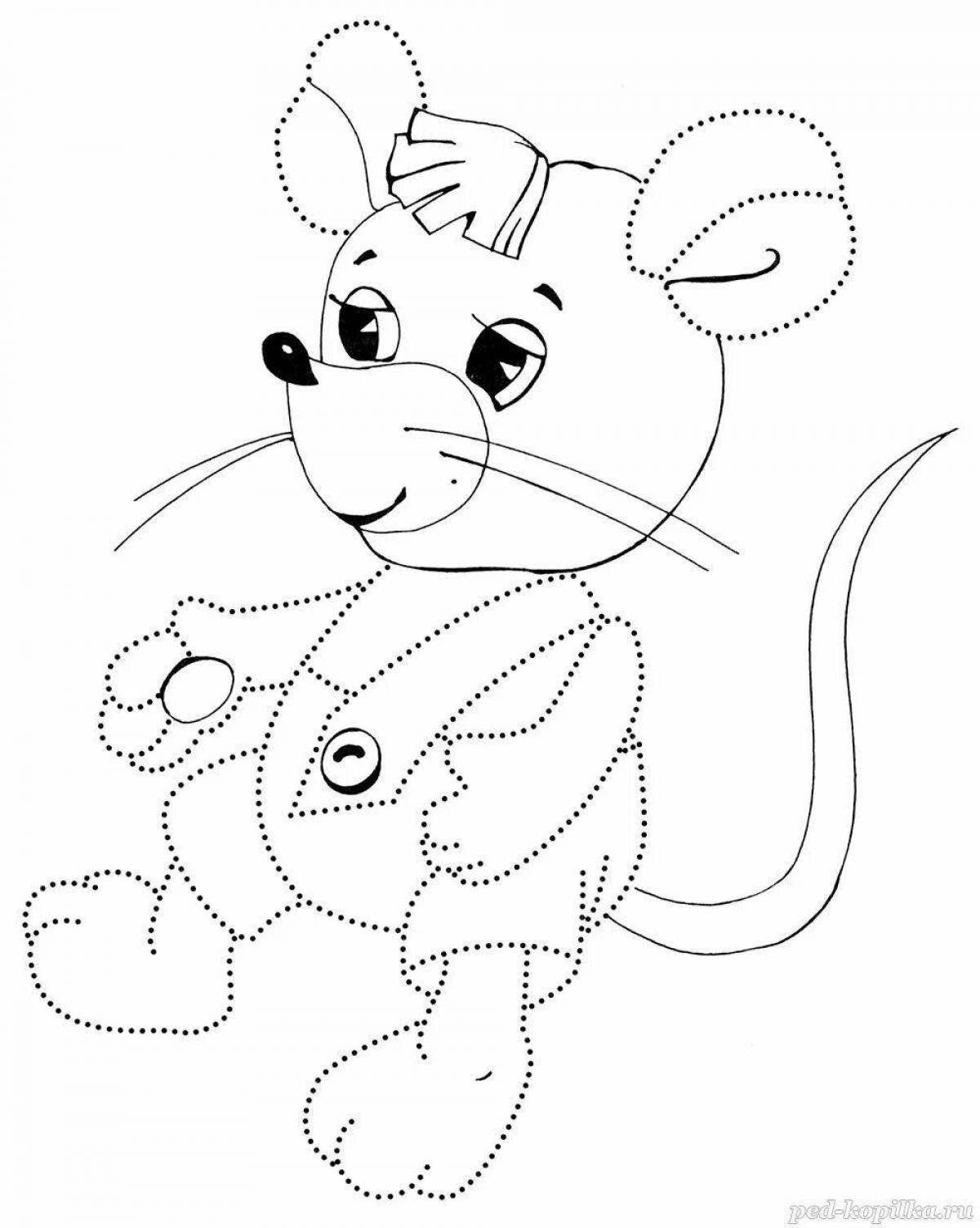 Увлекательная раскраска толстого мышонка