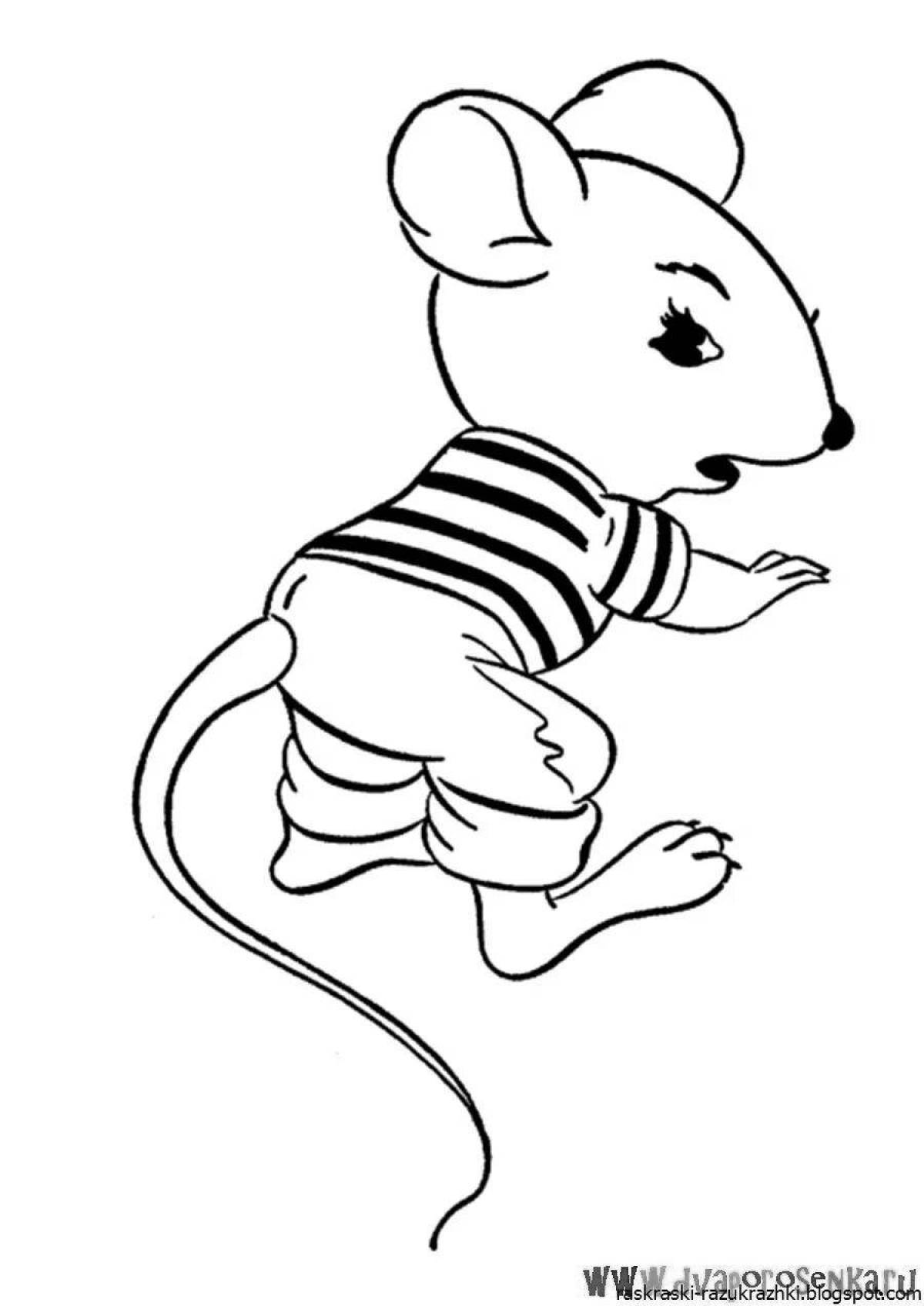 Увлекательная раскраска слабого мышонка
