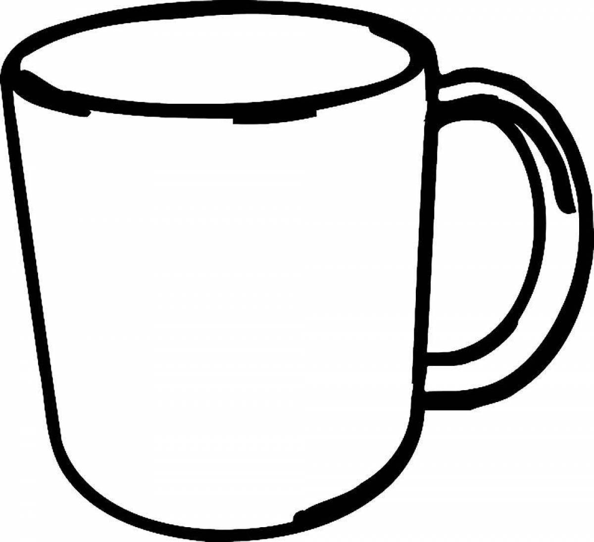 Inviting cup coloring page for preschoolers