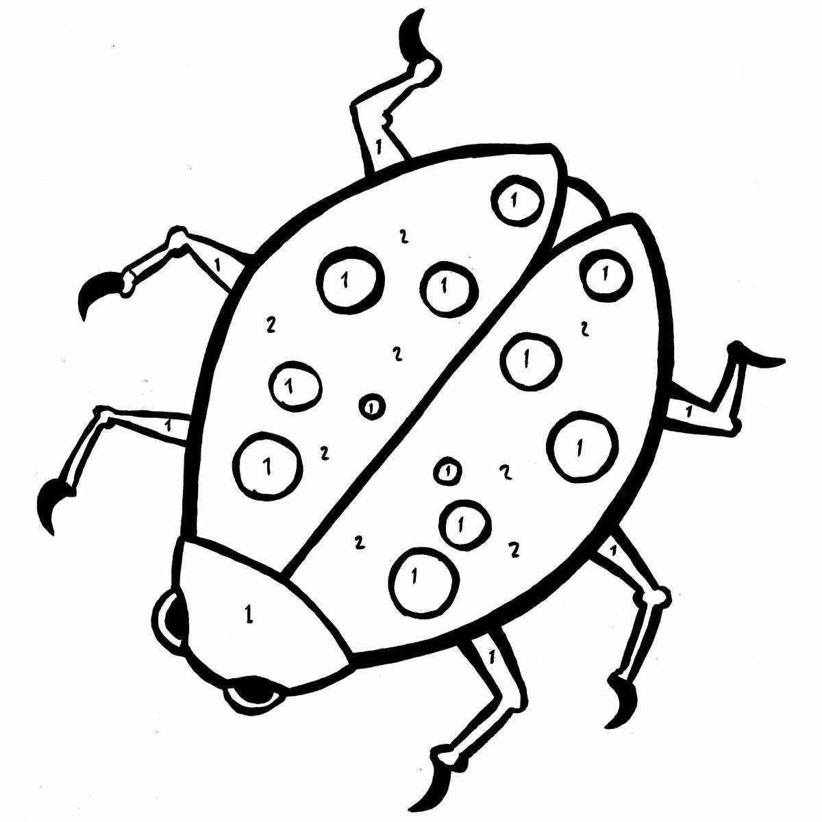 Coloring beetles for children 3-4 years old