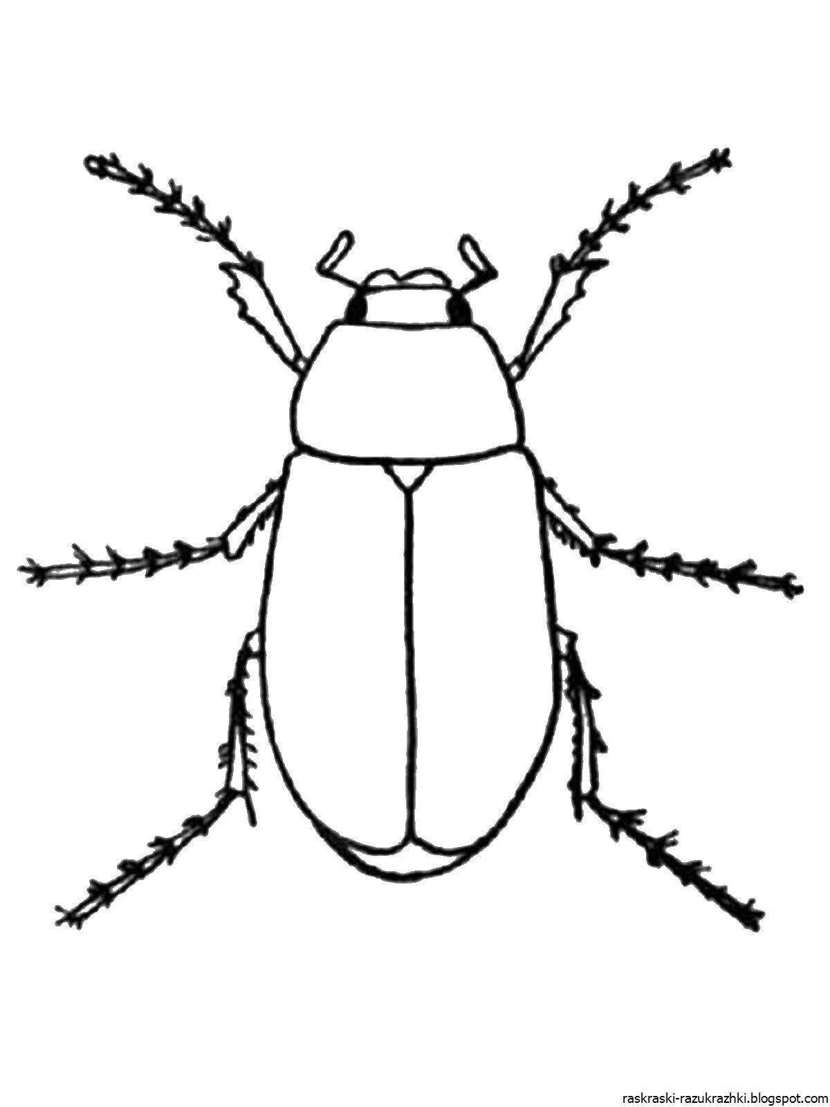 Fun beetle coloring pages for 3-4 year olds
