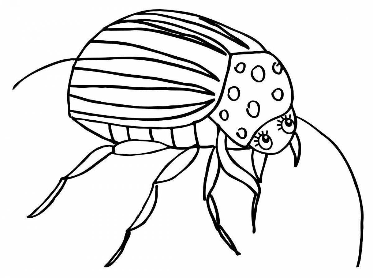 Fun coloring beetles for children 3-4 years old