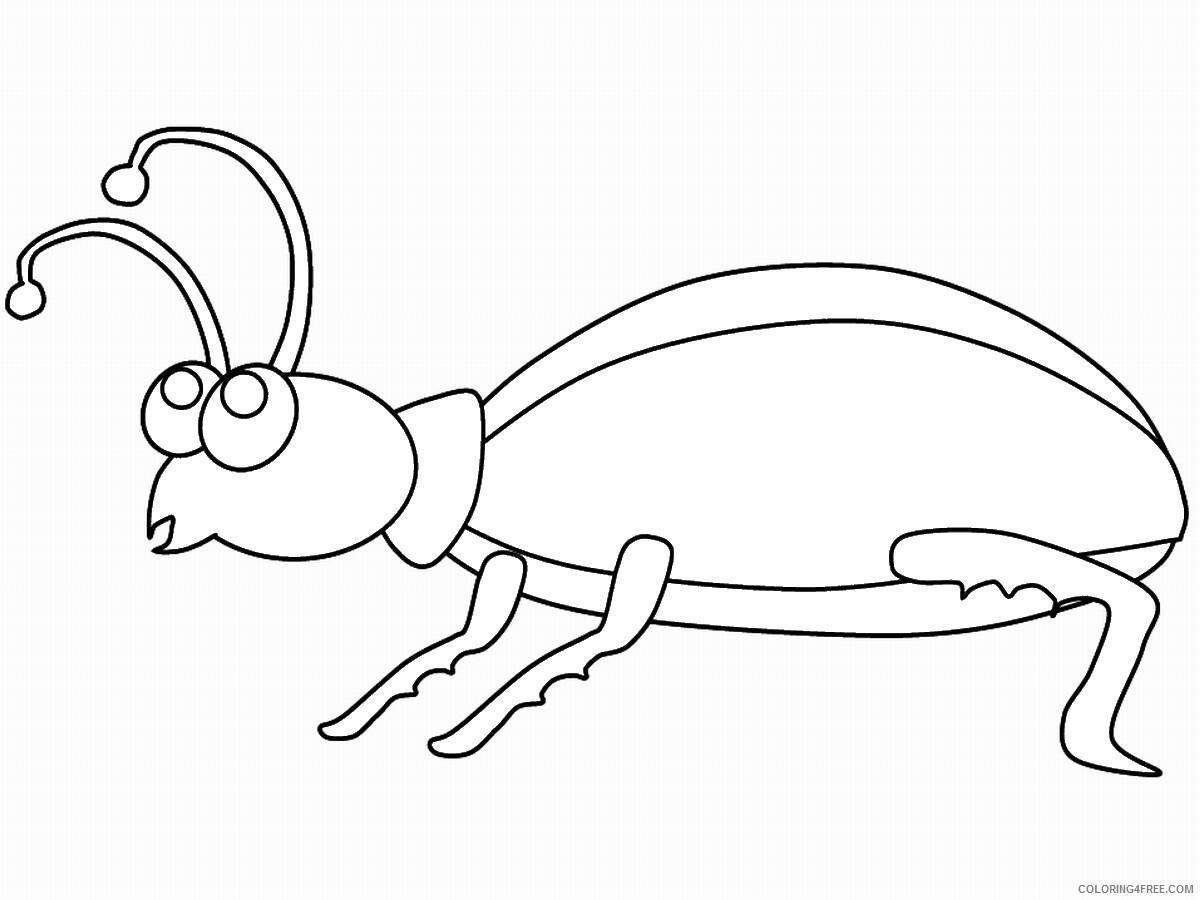 Adorable beetle coloring pages for 3-4 year olds