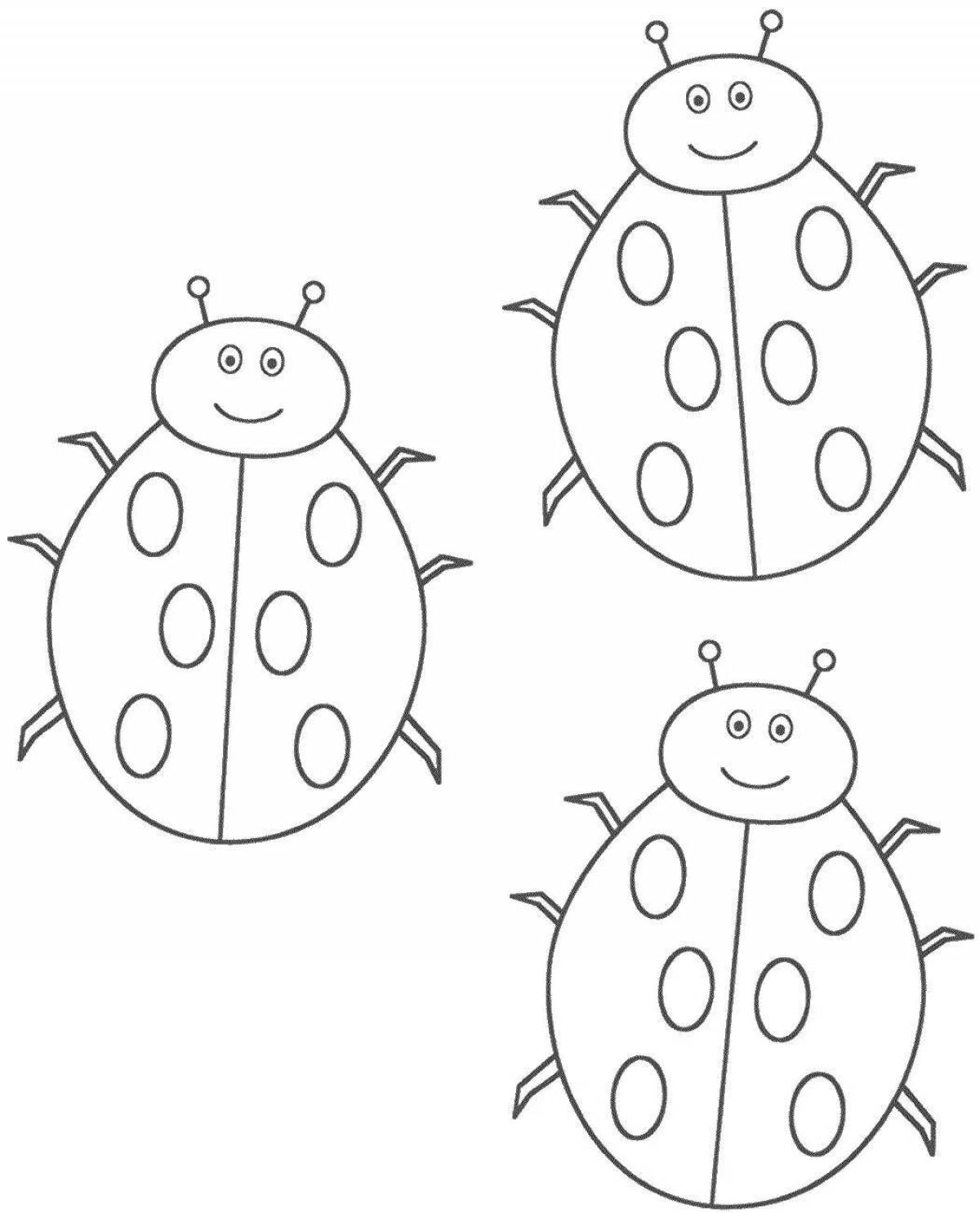 Unique beetle coloring book for 3-4 year olds